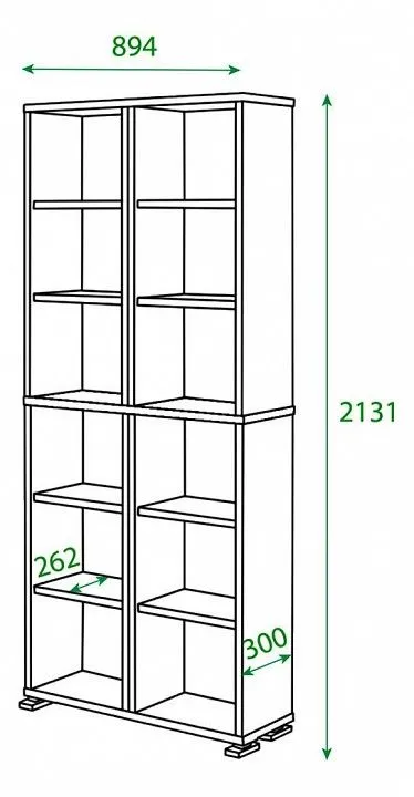Шкаф книжный Домино ПУ-30-3
