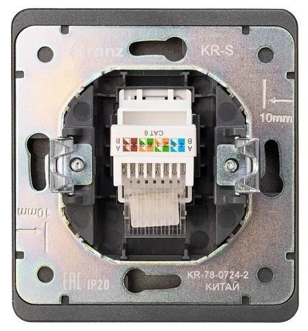 Розетка Ethernet RJ-45 и со шторками, без рамки Kranz ROUND KR-78-0724-2