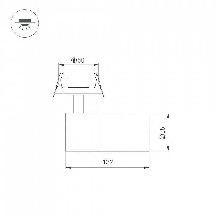 Встраиваемый светильник на штанге Arlight LGD-ARTEMIS-BUILT-FLAP-R55-12W 051796