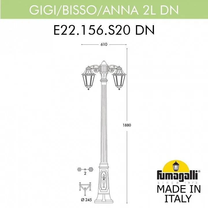 Фонарный столб Fumagalli ANNA E22.156.S20.AYE27DN