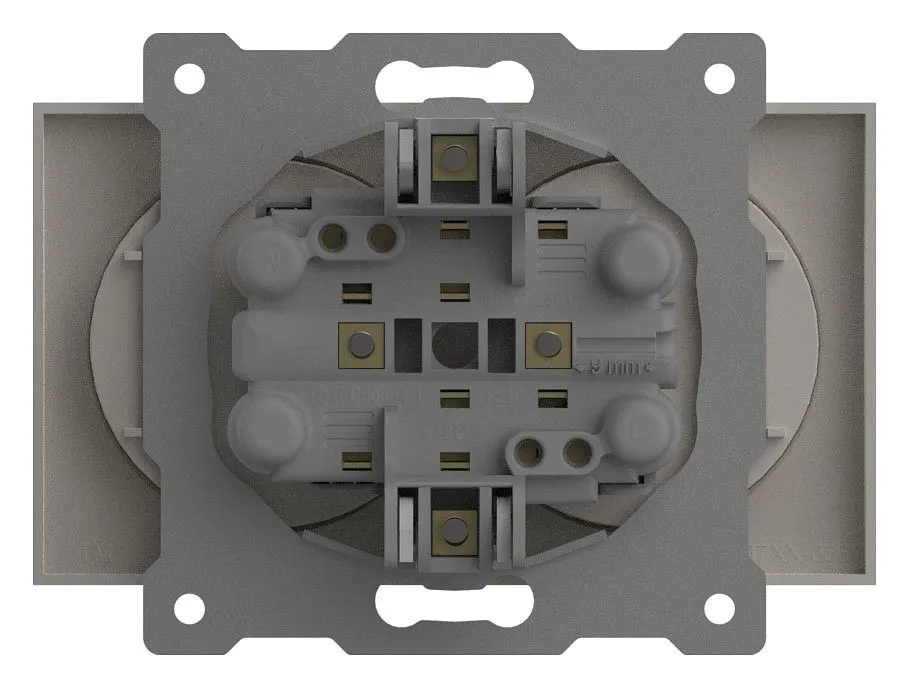 Розетка двойная без заземления, без рамки Elbi Eleсtriс Zena Vega 609-010200-908