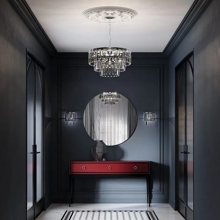 Подвесная люстра Eurosvet Elegante 10130/8 хром/прозрачный хрусталь Strotskis