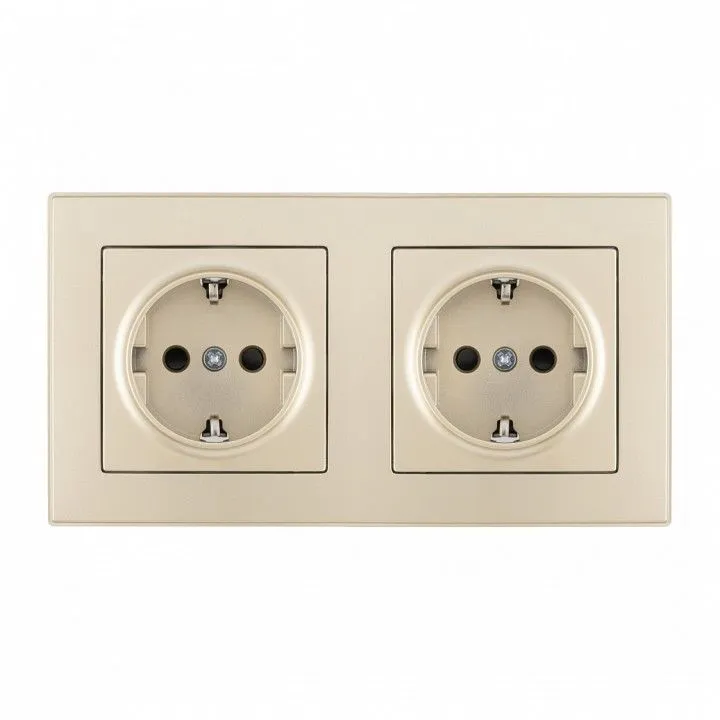 Розетка с заземлением и со шторкой Arte Milano SET06-2 SET06-2-40-1x2 shampan