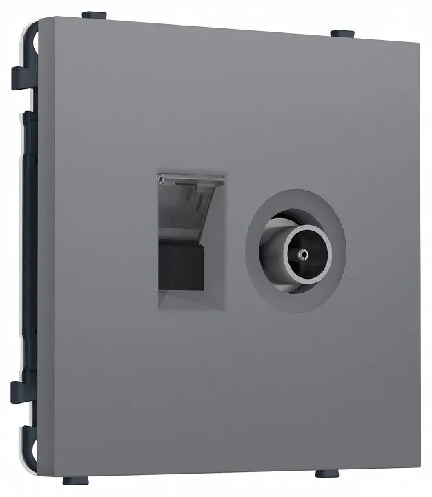 ТВ-розетка оконечная и розетка Ethernet RJ-45 без рамки Ambrella Volt MS MS872510
