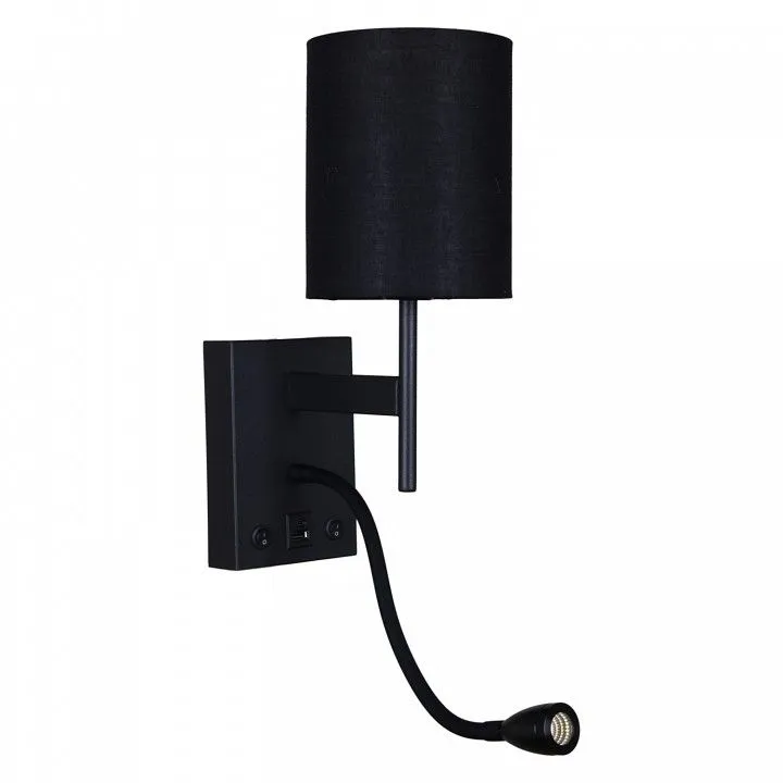 Бра с подсветкой Reluce 86210 86210-9.2-001KT LED3W+E14 BK