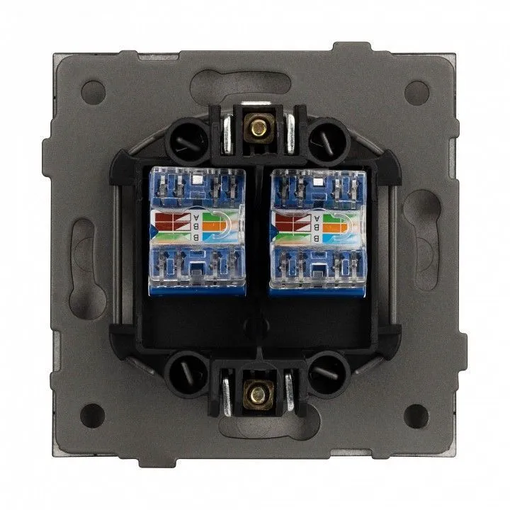 Розетка двойная Ethernet RJ-45 и со шторками, без рамки Arlight SCT-TENDO 054102