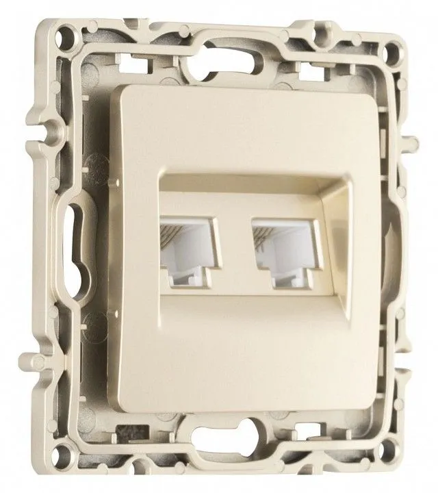 Розетка двойная RJ-11 и Ethernet RJ-45, без рамки Arte Milano am-217 217.44-1.shampan