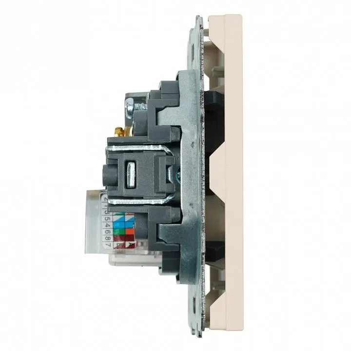 ТВ-розетка и розетка Ethernet RJ-45 без рамки Stekker Эмили 49898