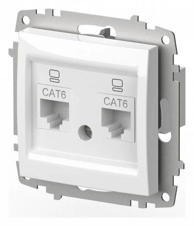 Розетка двойная Ethernet RJ-45 без рамки Elbi Eleсtriс Zena Vega 609-015600-248