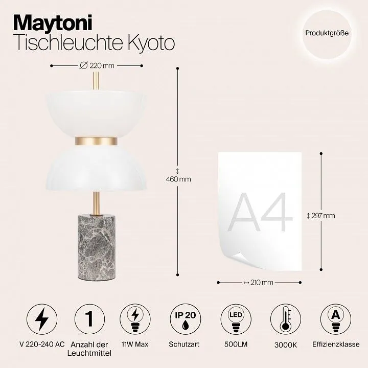 Настольная лампа декоративная Maytoni Киото MOD178TL-L11GR3K