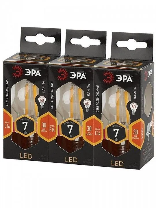 Лампа светодиодная Эра  E14 7Вт 2700K F-LED P45-7W-827-E14