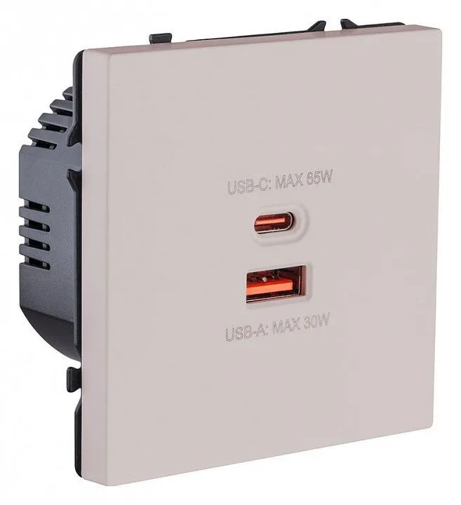 Розетка 2хUSB type A и C без рамки Kollinger Eclipse EC-024CM
