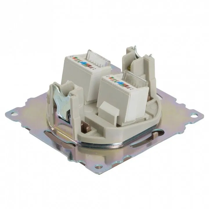 Розетка двойная Ethernet RJ-45 без рамки Stekker Катрин 50004