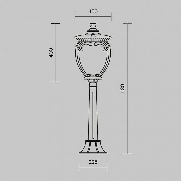 Наземный высокий светильник Maytoni Outdoor Флер O414FL-01BZ1