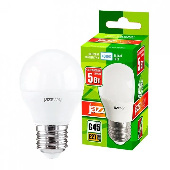 Лампа светодиодная Jazzway  E27 5Вт 4000K PLED-ECO-G45 5w E27 4000K