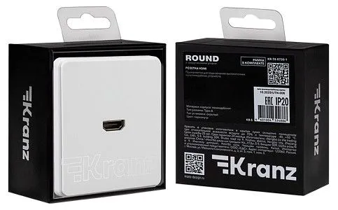Розетка HDMI без рамки Kranz ROUND KR-78-0730-1