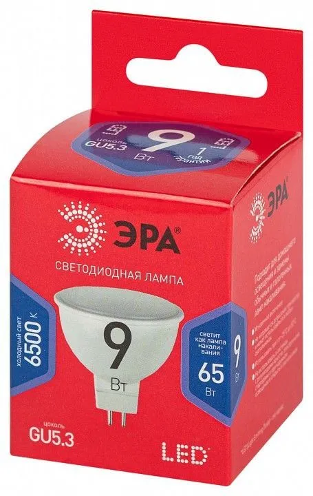 Лампа светодиодная Эра  GU5.3 9Вт 6500K LED MR16-9W-865-GU5.3 R