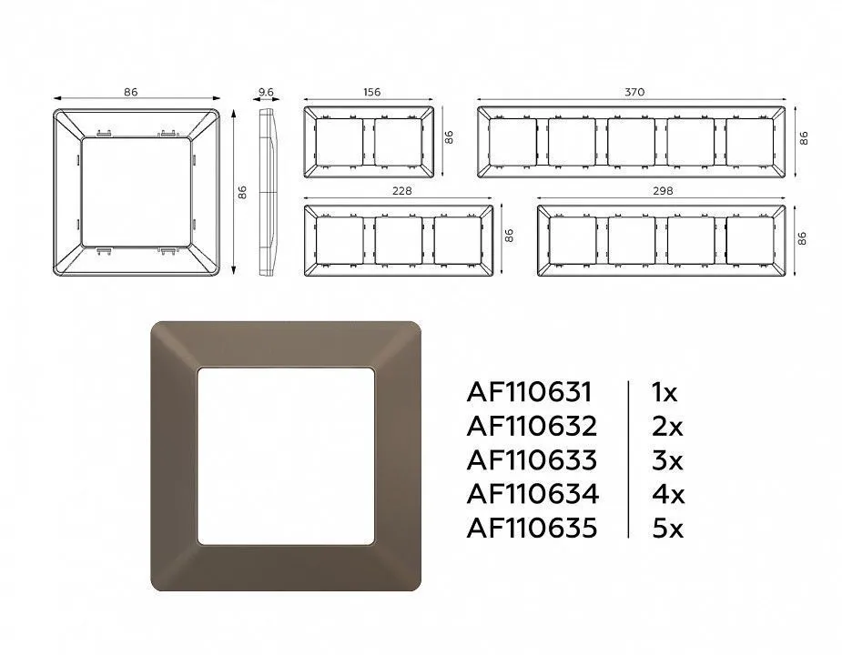 Рамка на 2 поста Ambrella Volt ALFA AF110632