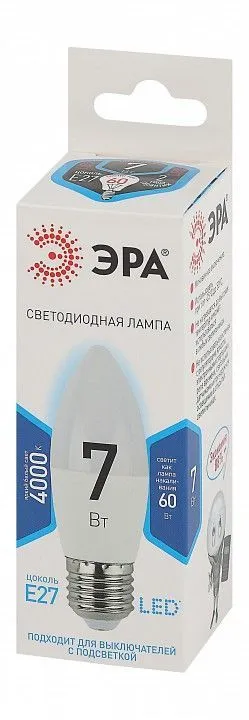 Лампа светодиодная Эра Стандарт E27 7Вт 4000K LED B35-7W-840-E27