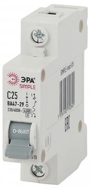 Автоматический выключатель 1P Эра ВА 47-29 SIMPLE-mod-05