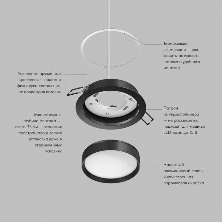 Встраиваемый светильник Denkirs RATIO DK-DH2000-BK
