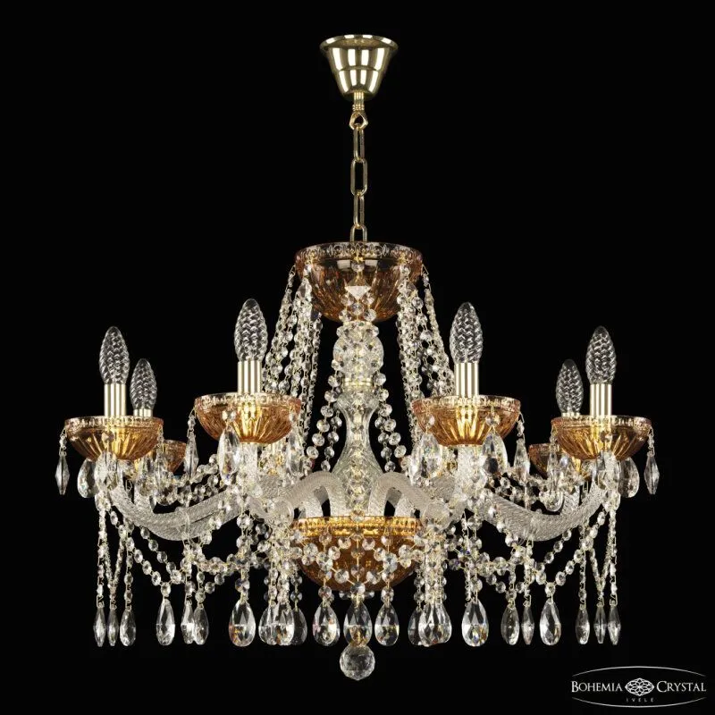 Подвесная люстра Bohemia Ivele Crystal 5413 5413/8/240 G Amber/M-1G