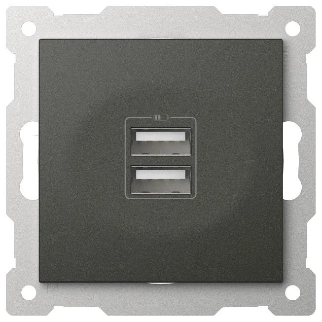 Розетка 2хUSB type A без рамки Elbi Eleсtriс Zena Vega 609-011100-143