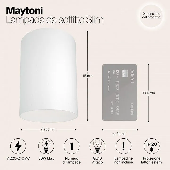 Накладной светильник Maytoni Technical Изящность C014CL-01W