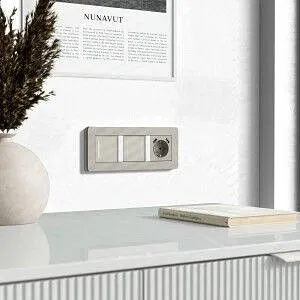 Выключатель двухклавишный с подсветкой без рамки Werkel дымчатый W4523641