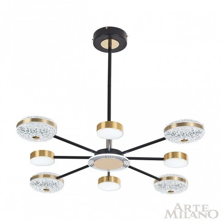 Люстра на штанге Arte Milano Ferrara-72069 272069/8 BK/GD
