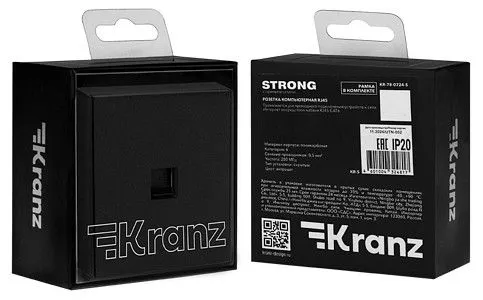 Розетка Ethernet RJ-45 и со шторками, без рамки Kranz STRONG KR-78-0724-5