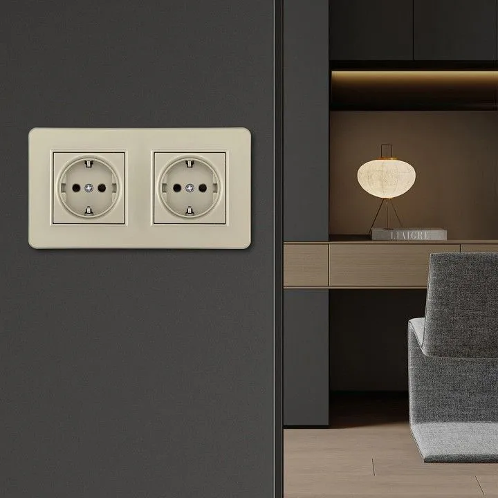 Розетка с заземлением и со шторкой Arte Milano SET16-2 SET16-2-40-1x2 shampan