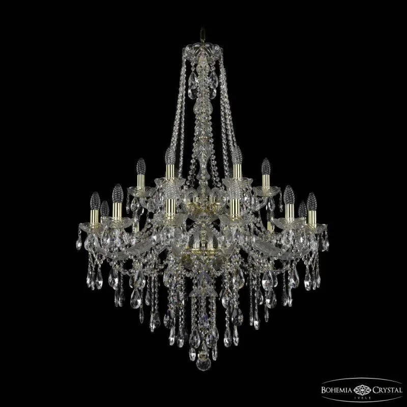 Подвесная люстра Bohemia Ivele Crystal 1415 1415/12+6/300/h-112/2d G