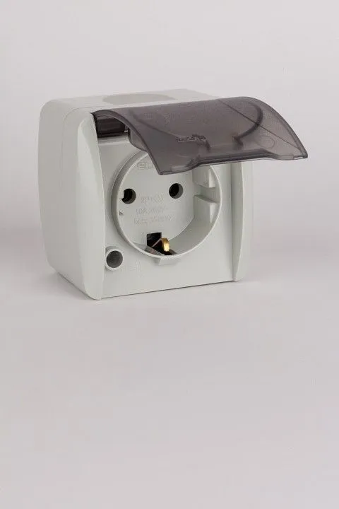 Розетка с заземлением с крышкой Elbi Eleсtriс Eva 554-011500-218