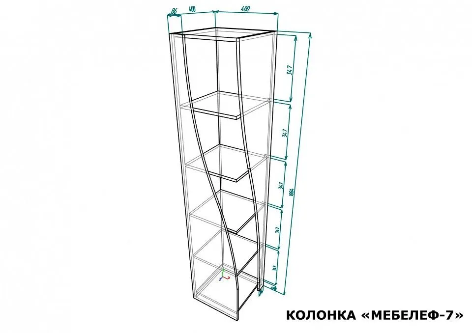 Стеллаж-колонка Мебелеф-7