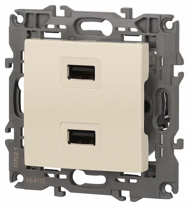 Розетка 2хUSB type A без рамки Эра Эра Elegance 14-4110-02