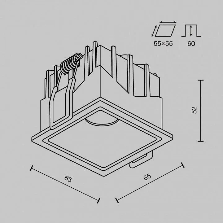 Встраиваемый светильник Maytoni Technical Альфа DL043-01-10W3K-SQ-B-1