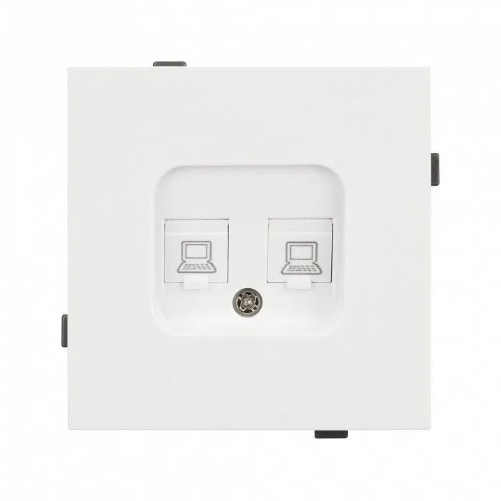 Розетка двойная Ethernet RJ-45 и со шторками, без рамки Arlight SCT-TENDO 054598