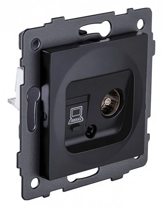 ТВ-розетка и розетка Ethernet RJ-45 без рамки Kollinger  REA-021BM