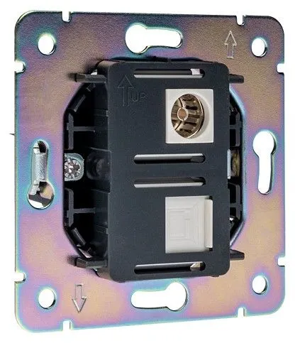 ТВ-розетка и розетка Ethernet RJ-45 без рамки Kranz ROUND KR-78-0722-1