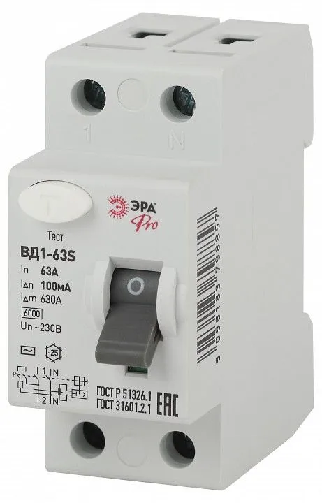 Устройство защитного отключения 2P Эра ВД1-63S NO-902-152