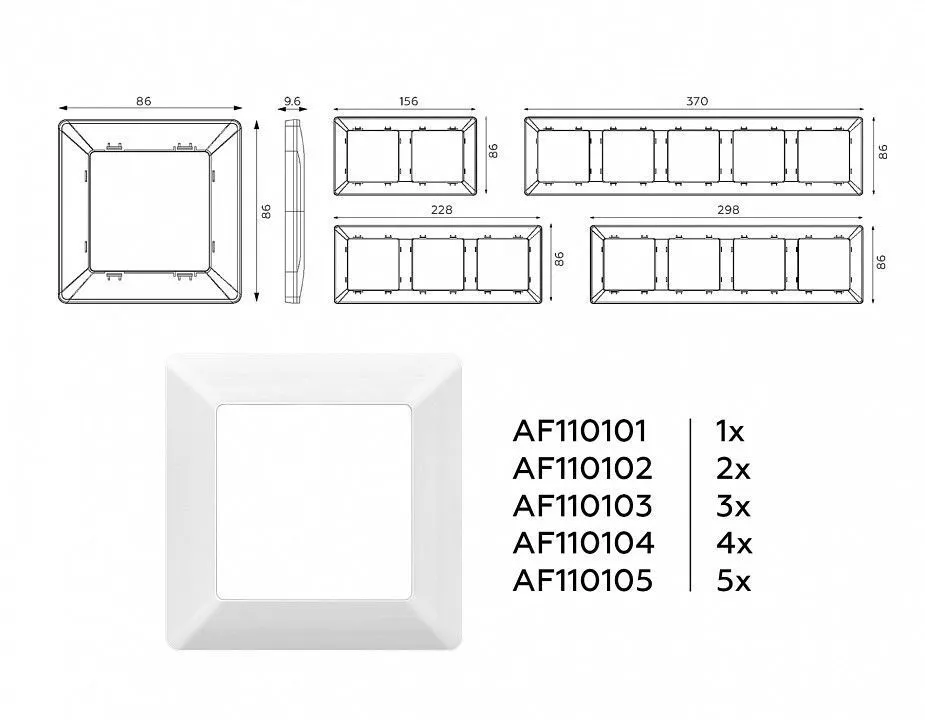 Рамка на 4 поста Ambrella Volt ALFA AF110104