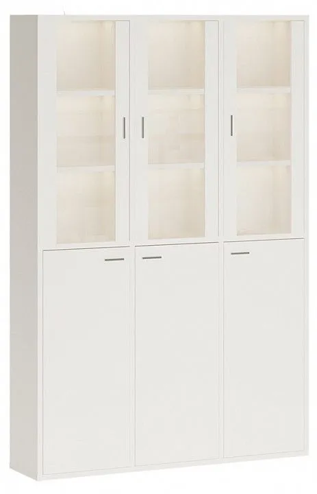 Шкаф-витрина Merdes Домино СУ(ш3в2)+3ФГ+3ФС БЕ белый Шкаф-витрина Merdes Домино СУ(ш3в2)+3ФГ+3ФС БЕ белый