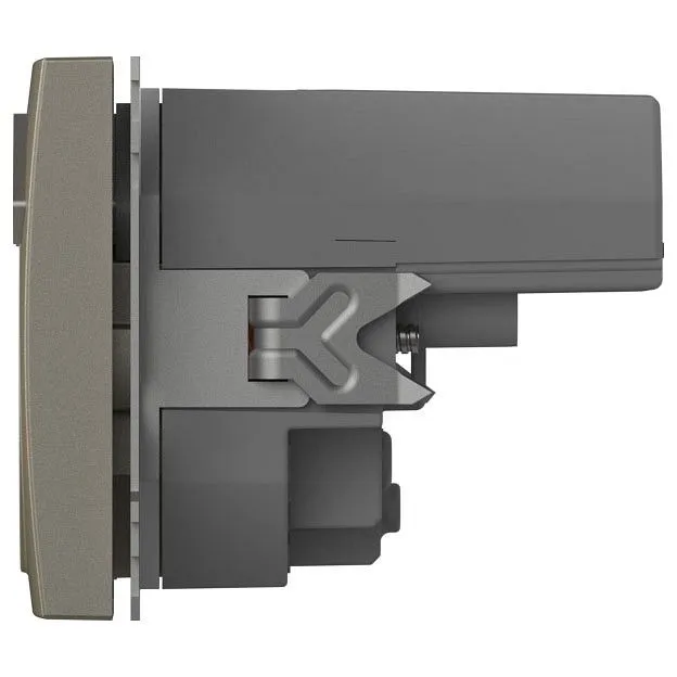 Розетка с заземлением и со шторкой и 2хUSB type A, без рамки Elbi Eleсtriс Zena Vega 609-011400-317