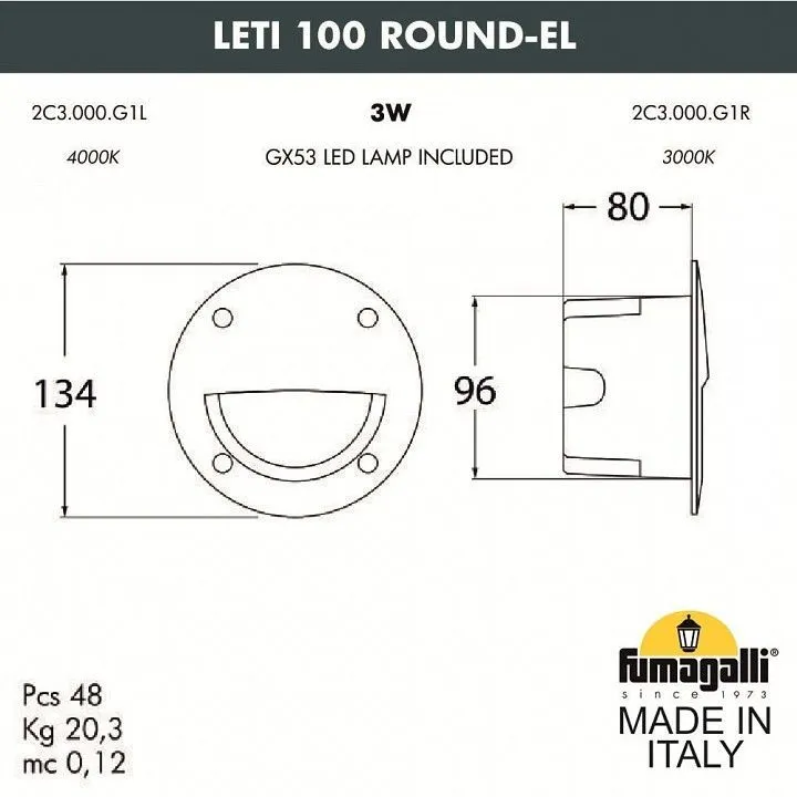 Встраиваемый светильник Fumagalli Leti 2C3.000.000.LYG1L
