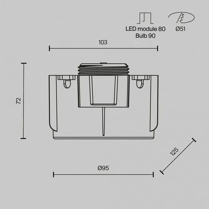 Встраиваемый светильник Maytoni Technical Интро 2.0 DL136-GU10-W