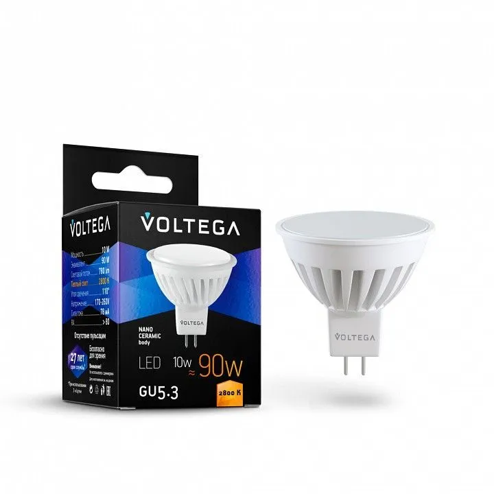Лампа светодиодная Voltega Софит (Sofit) GU5.3 10Вт 2800K 7074
