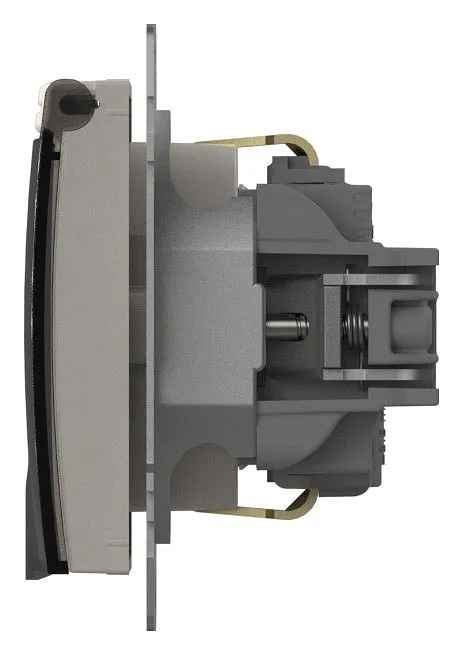 Розетка с заземлением с крышкой, без рамки Elbi Eleсtriс Zena Vega 609-010200-218