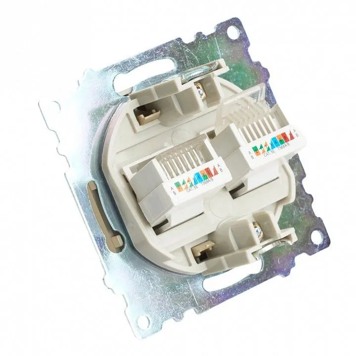 Розетка двойная Ethernet RJ-45 без рамки Stekker Катрин 50009
