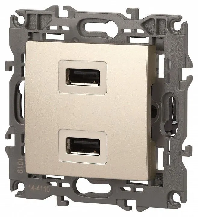 Розетка 2хUSB type A без рамки Эра Эра Elegance 14-4110-04
